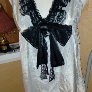 Bizz Princess Cotton Silk Black lace Ruffle Tunic